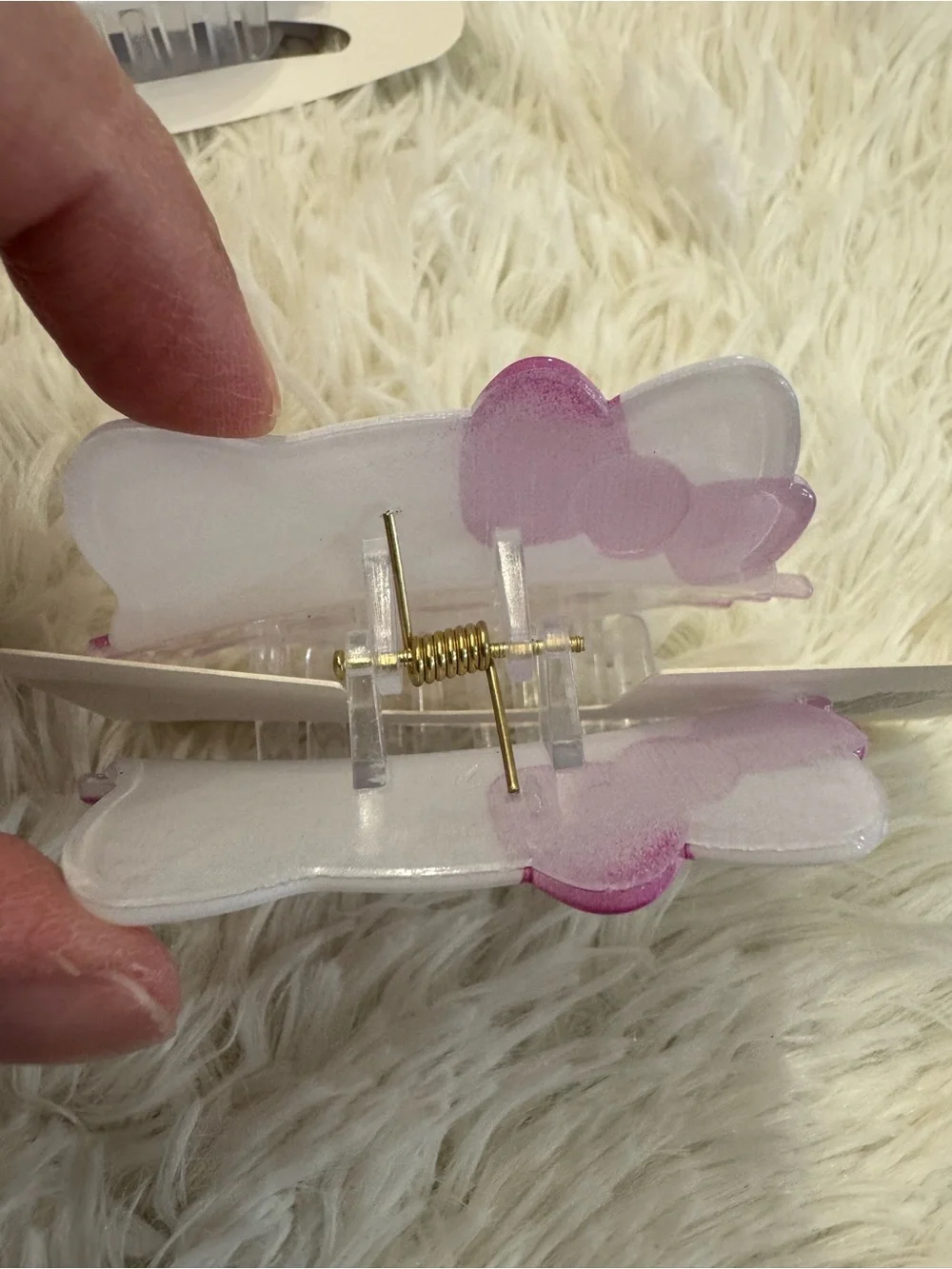 Cute Hello Kitty Hair Clip claw Set of 2 Pink and Purple